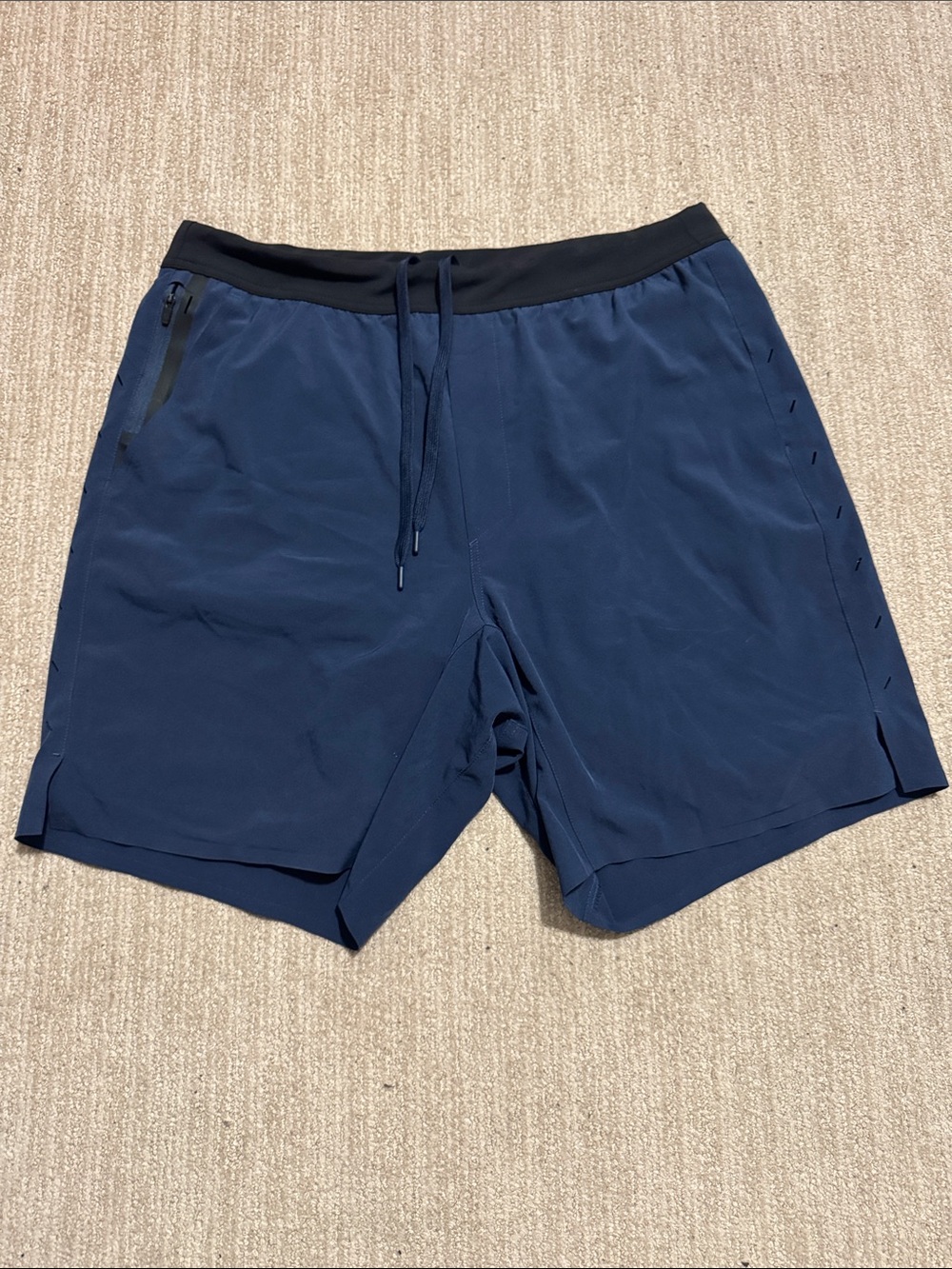 Ten Thousand Men's XL Blue Interval Shorts 7" Lined Zip Pocket Training
